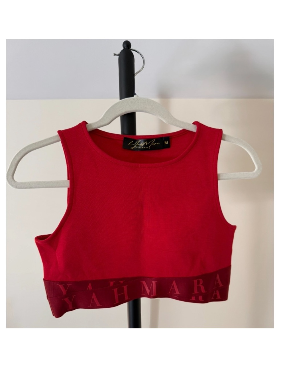Red Crop Tank - Women's workout top